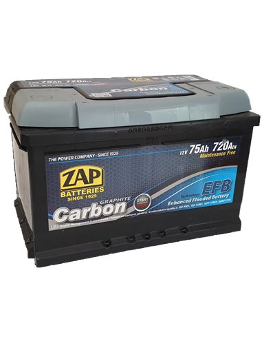 ZAP Carbon EFB akumuliatorius 12V 75Ah 720A