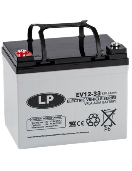 LP 33Ah 12V EV VRLA akumuliatorius