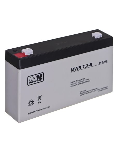 Akumuliatorius MW Power 7,2Ah 6V MWS VRLA