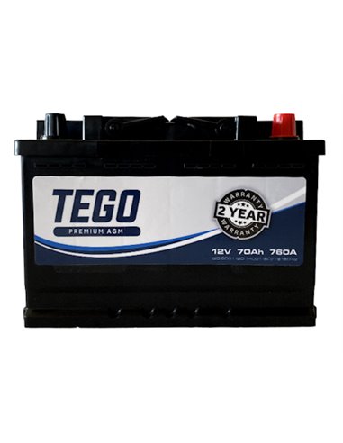 TEGO AGM akumuliatorius 12V 70Ah 760A