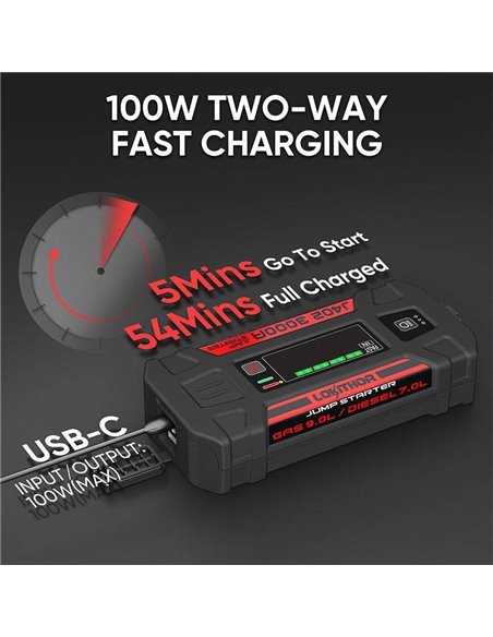 Išorinė baterija LOKITHOR J402 12V 3000A (užvedėjas)