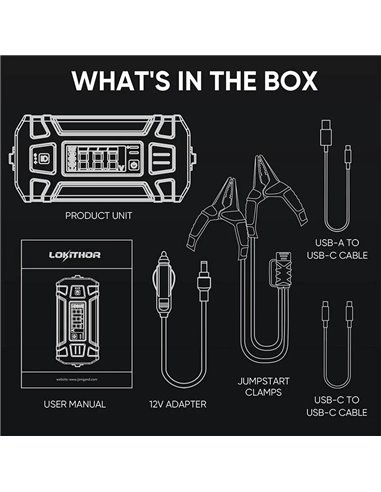 Išorinė baterija LOKITHOR J402 12V 3000A (užvedėjas)