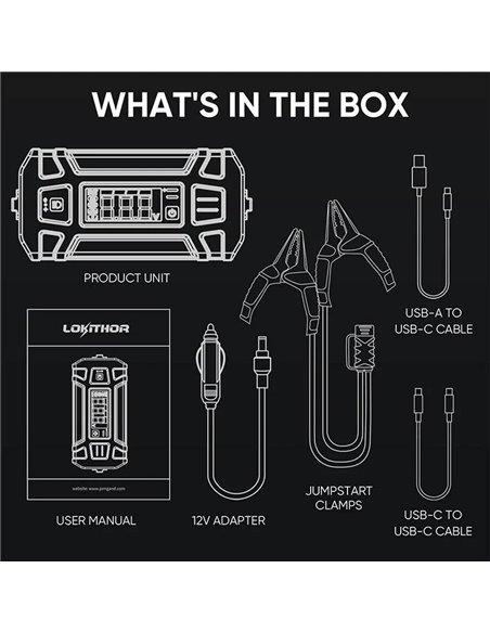 Išorinė baterija LOKITHOR J402 12V 3000A (užvedėjas)
