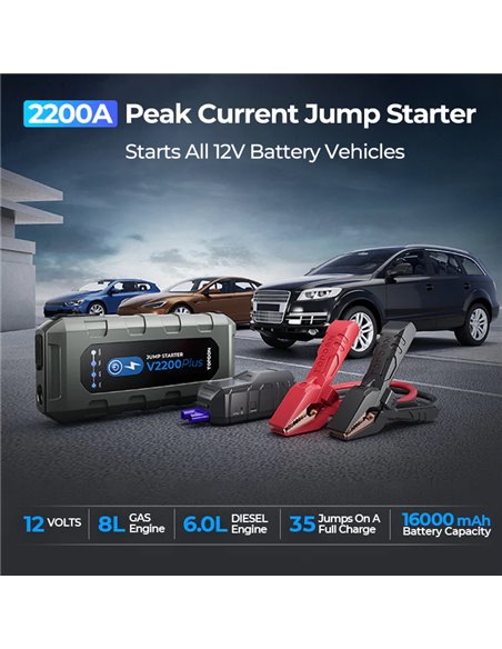 Išorinė baterija TOPDON V2200 Plus (su Jump Start funkcija)