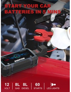 Automobilinis užvedėjas AVAPOW 2500A 16000mAh 2