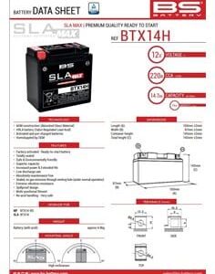 BTX14H SLA Max akumuliatorius