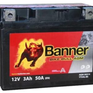 Banner 3Ah Bike Bull AGM 12V 50A akumuliatorius 114x71x86mm